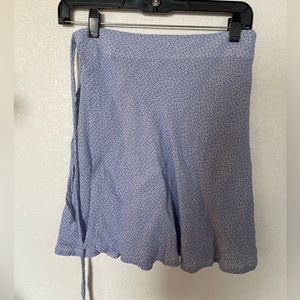 Brandy Melville blue and white flower wrap skirt